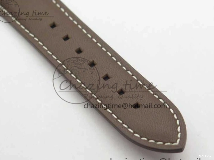 MIROTIME 0510 ZipUp Calatrava 5524R Pilot Travel Time RG GRF Brown Dial on Brown Leather Strap A324 V 7110